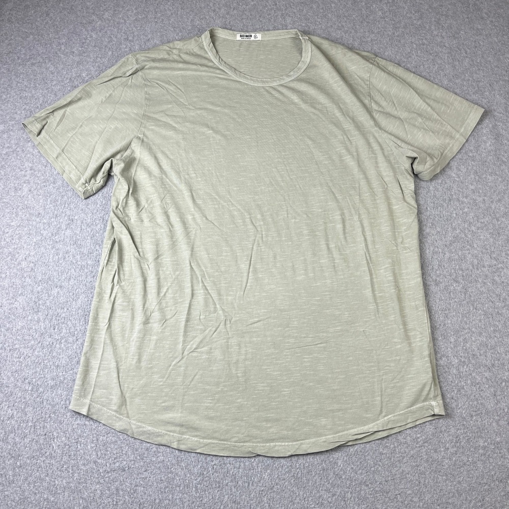 Buck Mason T-Shirt Mens XL Tall Sage Green Slub Cotton Curved Hem BM11001T.102